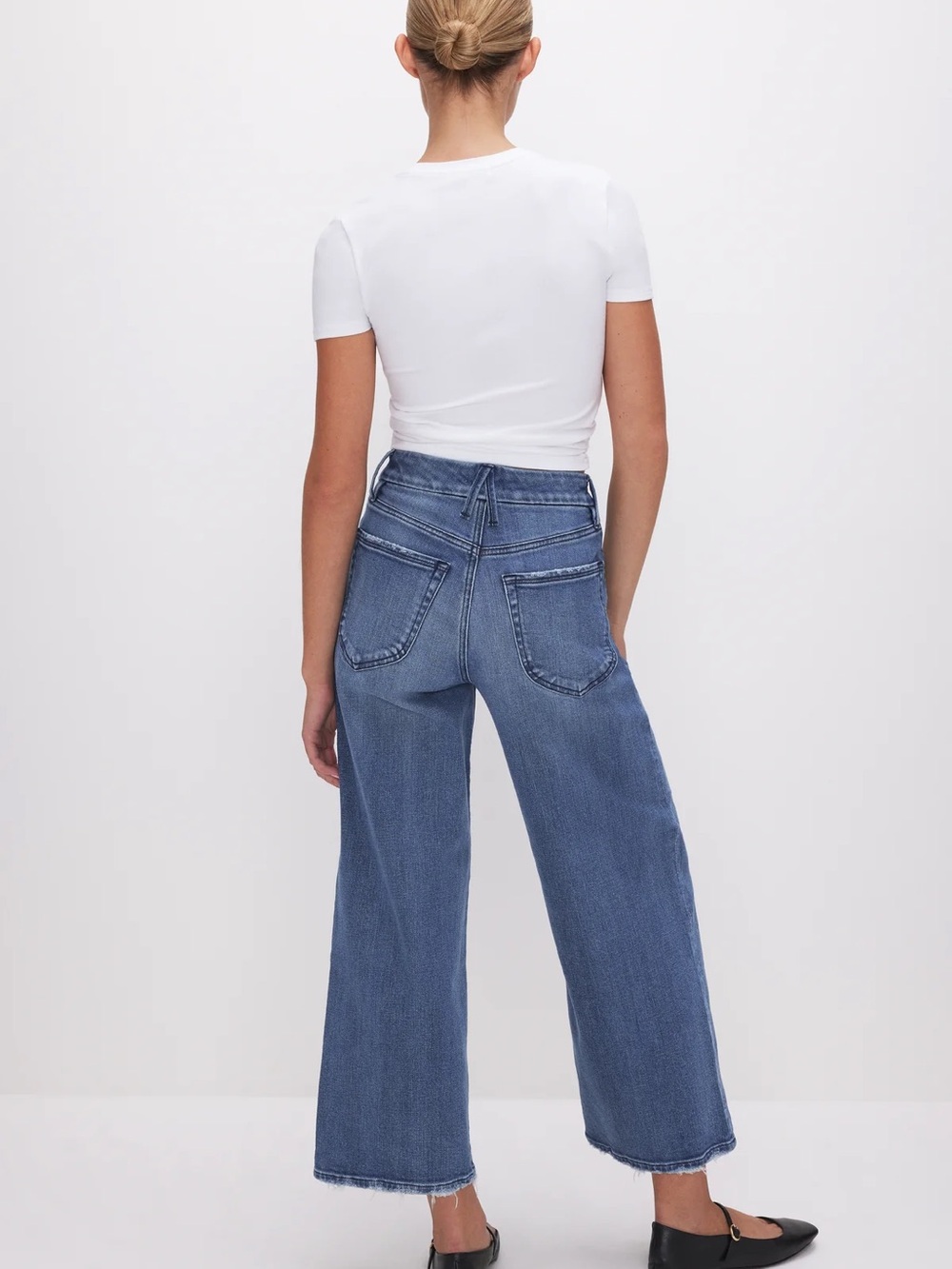 Good American Good Waisr Crop Palazzo Jean - Picture 2 of 5